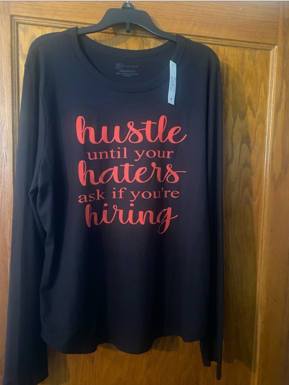 Black Long-Sleeve Shirt Hustle Until Your Haters Ask If You’re Hiring